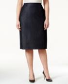 Tahari Asl Plus Size Denim Skirt