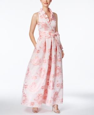 Jessica Howard Floral-print A-line Gown