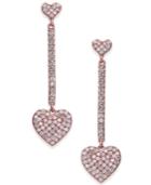Kate Spade New York Rose Gold-tone Pave Heart Linear Drop Earrings