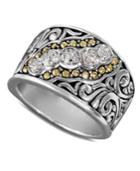Balissima By Effy Diamond Swirl Ring In 18k Gold And Sterling Silver (1/10 Ct. T.w.)