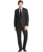 Calvin Klein Black Shadow Grid Shawl Collar Extra Slim-fit Tuxedo
