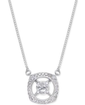 Diamond Open Halo Pendant Necklace (1/6 Ct. T.w.) In 14k White Gold
