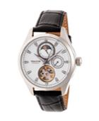 Heritor Automatic Sebastian Silver Leather Watches 40mm