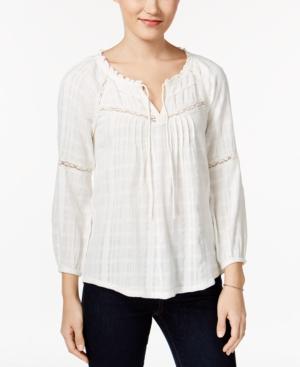 Vintage America Crochet Tie-neck Top