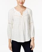 Vintage America Crochet Tie-neck Top