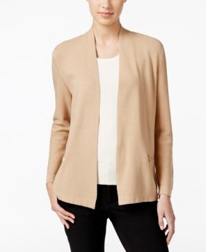 Charter Club Zip-pocket Open-front Cardigan, Only At Macy's