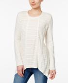 Style & Co Mixed-media Handkerchief-hem Top, Only At Macy's