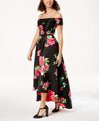 Trioxid Juniors' Embellished Printed High-low Dress