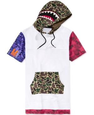 Hudson Nyc Men's Graphic-print Terry Short-sleeve Shark Hoodie