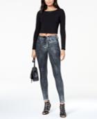 Hudson Jeans' Lace-up Coated Metallic Skinny Jeans