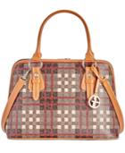 Giani Bernini Plaid Block Signature Dome Satchel, Created For Macy's