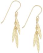 Leaf-inspired Dangle Drop Earrings In 10k Gold