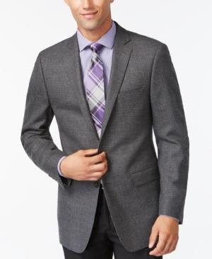 Calvin Klein Black And Grey Houndstooth Slim-fit Sport Coat
