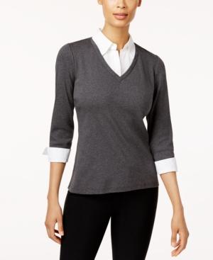 Karen Scott Petite Layered-look Top, Created For Macy's