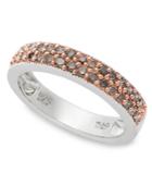 Sterling Silver Ring, Champagne Diamond Stackable Ring (1/2 Ct. T.w.)