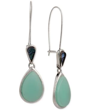 Robert Lee Morris Soho Silver-tone Stone Teardrop Earrings