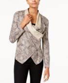 Inc International Concepts Draped Snake-embossed Jacket, Created For Macy's