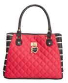 Betsey Johnson Swag Heart Triple Compartment Satchel, Only At Macy's