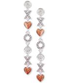 Guess Two-tone Crystal, Xo & Heart Linear Drop Earrings