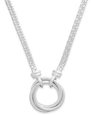 Giani Bernini Twist Circle Pendant Necklace In Sterling Silver