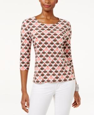 Jm Collection Petite Geo-print Jacquard Top, Only At Macy's