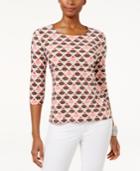 Jm Collection Petite Geo-print Jacquard Top, Only At Macy's