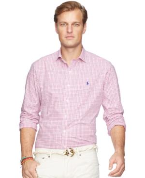 Polo Ralph Lauren Men's Big And Tall Checked Poplin Estate Shirt
