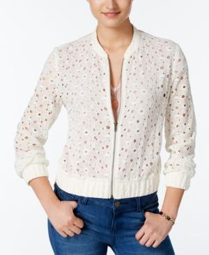 Bcx Juniors' Lace Bomber Jacket