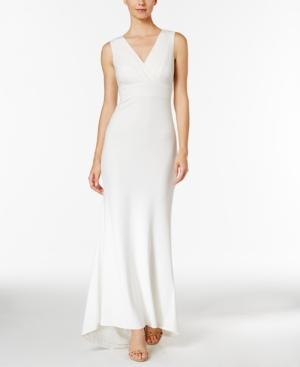 Calvin Klein V-neck Cross-front Gown