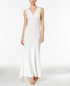 Calvin Klein V-neck Cross-front Gown