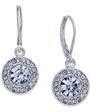 Charter Club Silver-tone Crystal And Pave Disc Drop Earrings, Created For Macy's