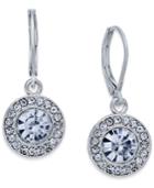 Charter Club Silver-tone Crystal And Pave Disc Drop Earrings, Created For Macy's