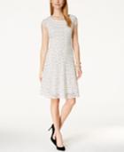 Ronni Nicole Textured Print A-line Dress