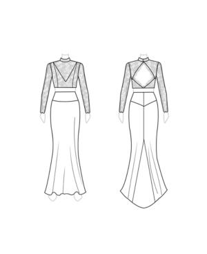 Customize: Add Long Sleeves - Fame And Partners 2-pc. Long-sleeve Keyhole-back Lace Dress