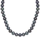 Honora Style Black Dyed Freshwater Pearl Strand Necklace (8-9mm) In 14k Gold