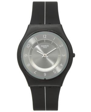 Swatch Unisex Swiss Power Tracking Black Silicone Strap Watch 34mm Sfb145
