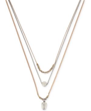 Kenneth Cole New York Two-tone Convertible Beaded Layer Pendant Necklace