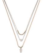 Kenneth Cole New York Two-tone Convertible Beaded Layer Pendant Necklace