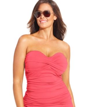 Anne Cole Plus Size Twist-front Tankini Top