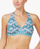 Go By Gossip Printed Strappy-back Bikini Top Women's Swimsuit