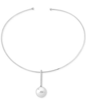 Majorica Gold-tone Titanium Pave & Imitation Pearl 5 Pendant Necklace