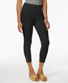 Style & Co Lattice-hem Tummy Comfort Capri Leggings, Only At Macy's