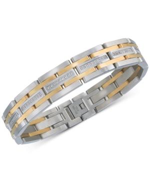 Esquire Men's Jewelry Diamond Two-tone Bracelet (1/2 Ct. T.w.) In Stainless Steel & Gold-tone Ion-plating, Created For Macy's