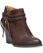 Franco Sarto Loni Braided-strap Wedge Booties Women's Shoes