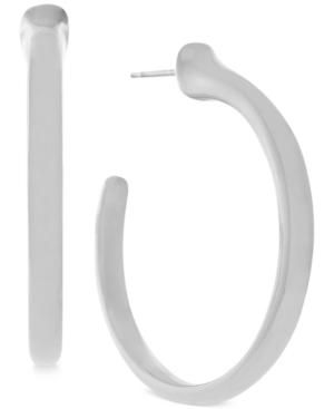 Vince Camuto Silver-tone Curved Hoop Earrings