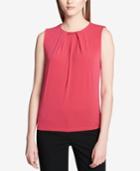Calvin Klein Embellished Pleated Top