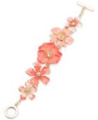 Anne Klein Gold-tone Floral Link Bracelet