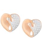 Swarovski Two-tone Pave Heart Earrings