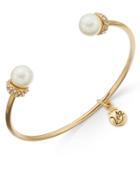 Vera Bradley Gold-tone Imitation Pearl Open Cuff Bracelet