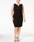 Calvin Klein Plus Size Split-neck Sheath Dress